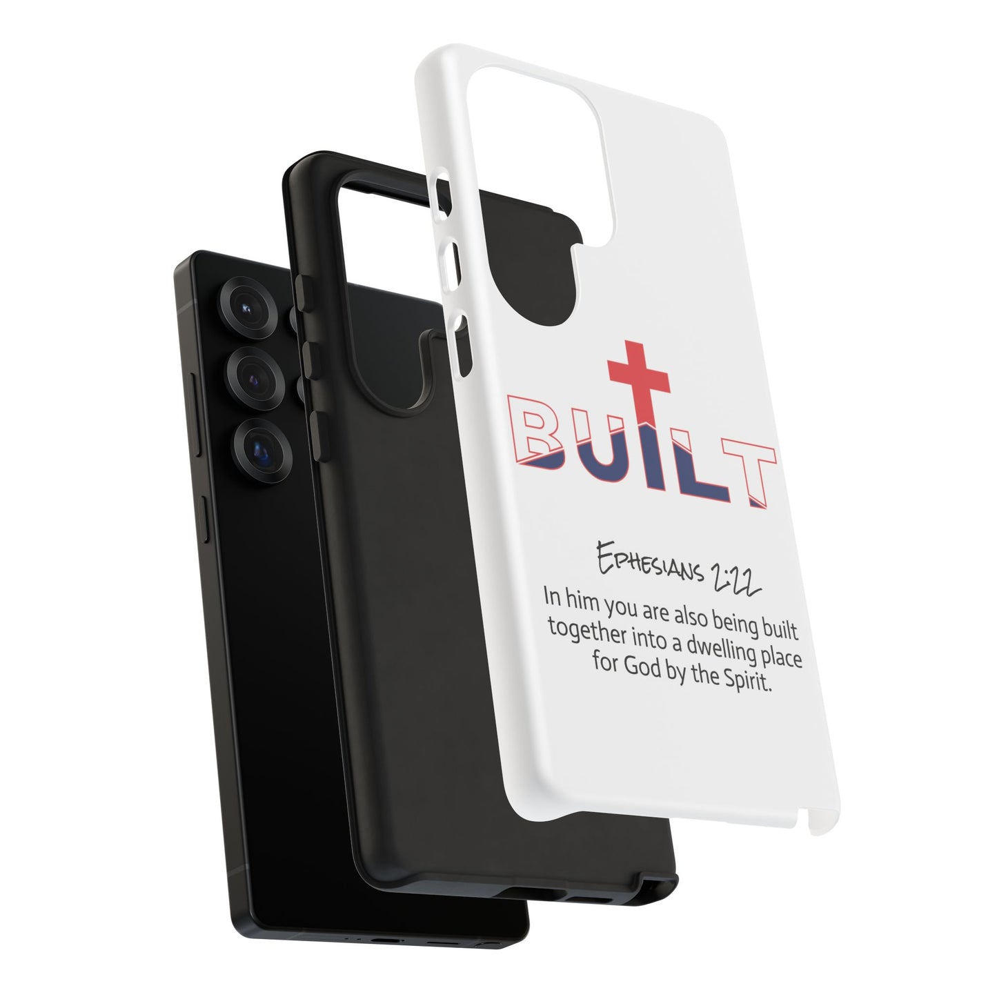 Built Christian Phone Case – 'Built' with Cross & Ephesians 2:22 Scripture