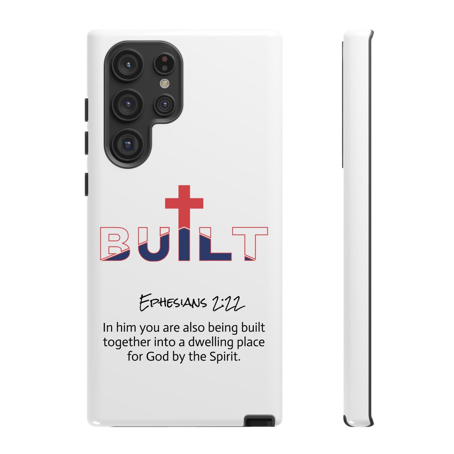 Built Cross Logo with Ephesians 2:22 Scripture Phone Case