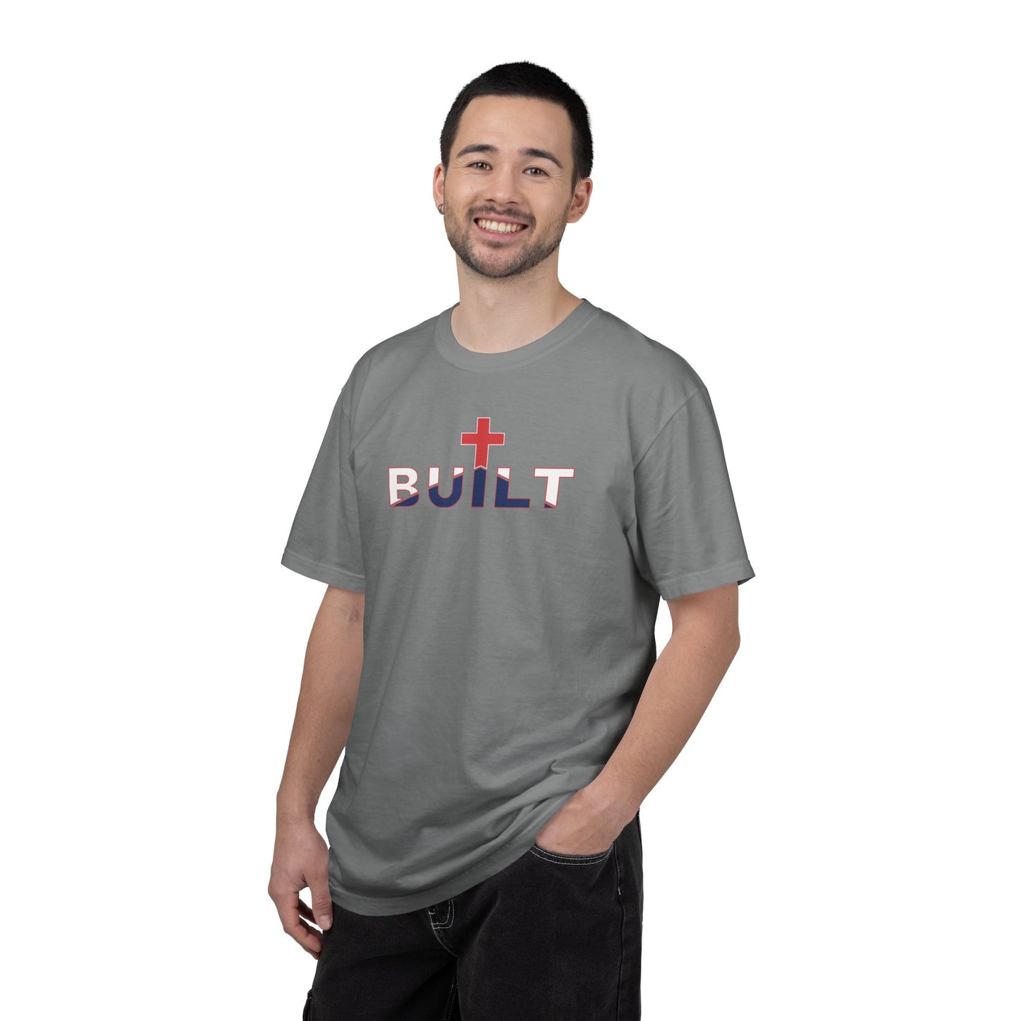 Built Cross T-Shirt - White Outline
