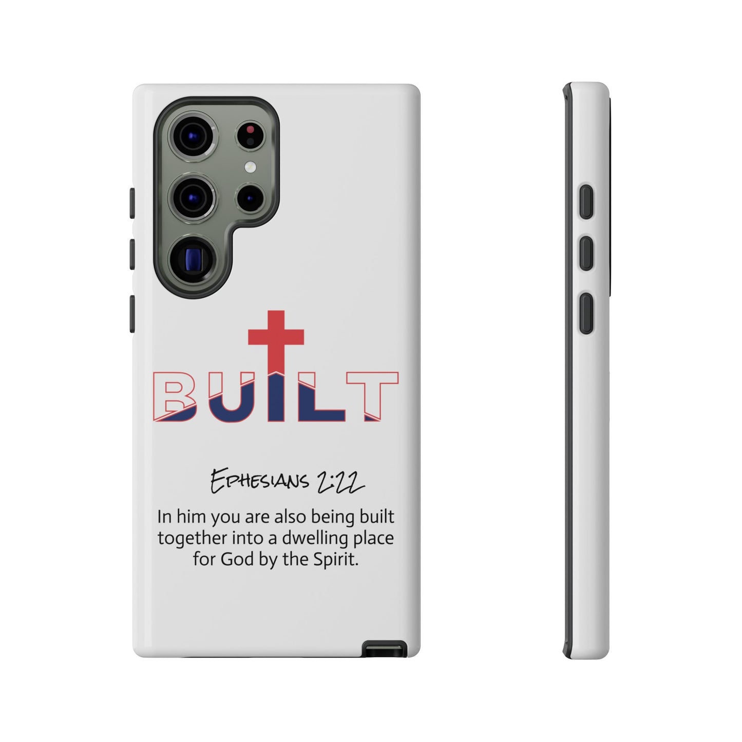 Built Cross Logo with Ephesians 2:22 Scripture Phone Case