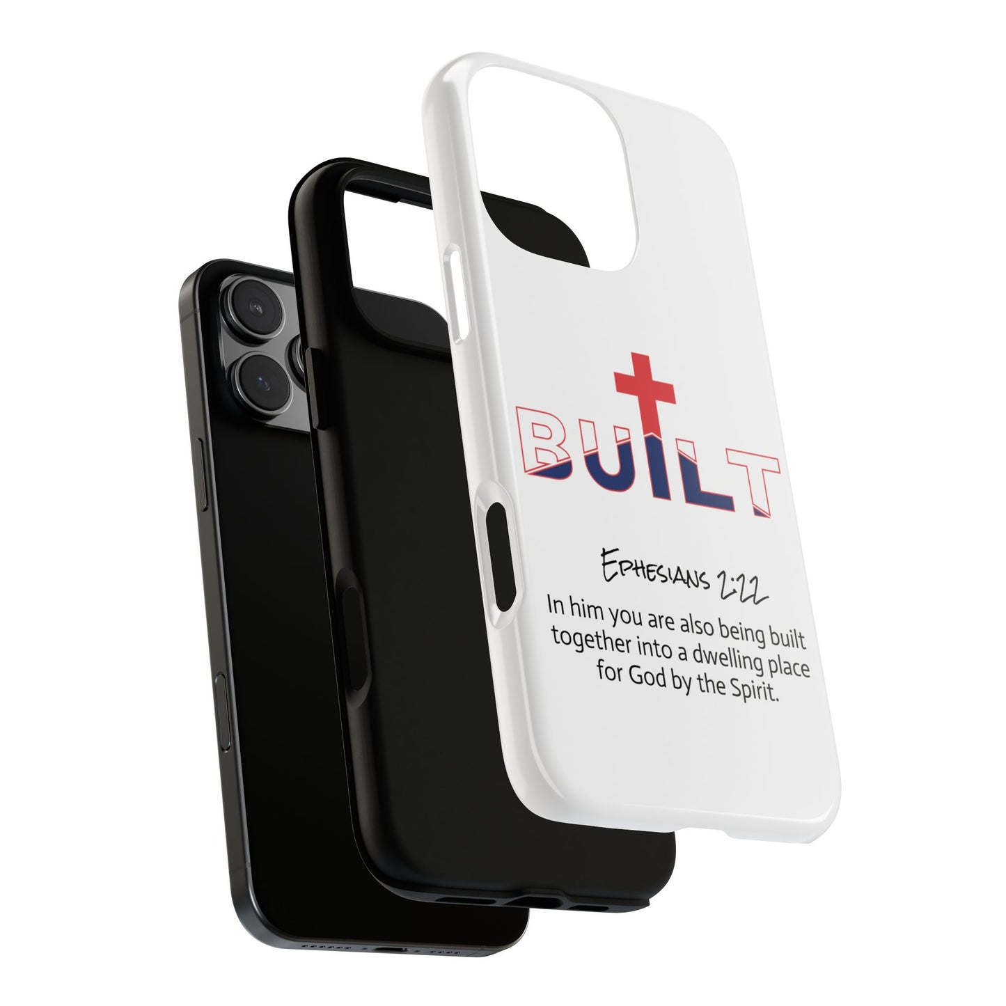 Built Cross Logo with Ephesians 2:22 Scripture Phone Case