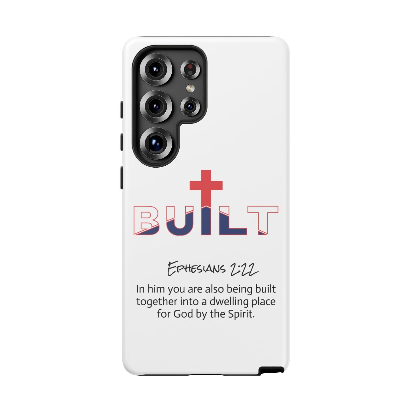Built Cross Logo with Ephesians 2:22 Scripture Phone Case