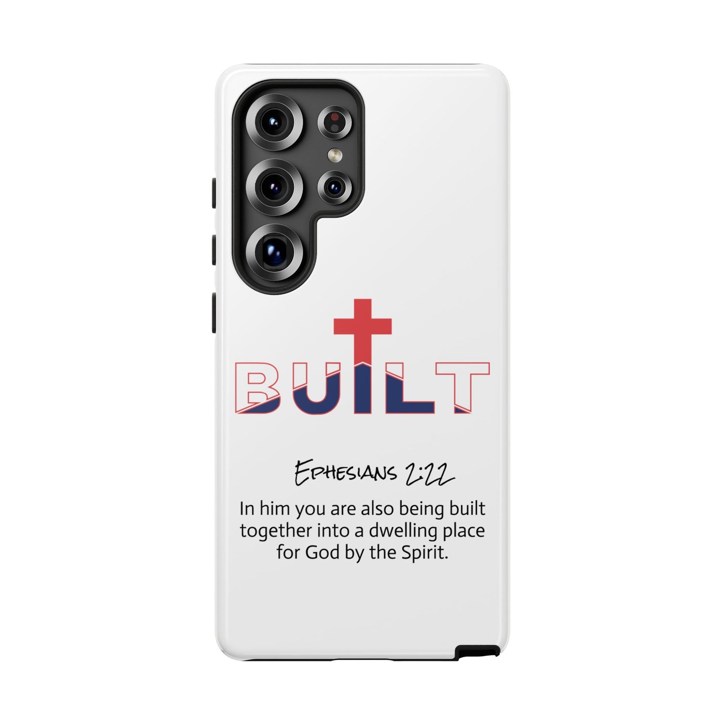 Built Cross Logo with Ephesians 2:22 Scripture Phone Case
