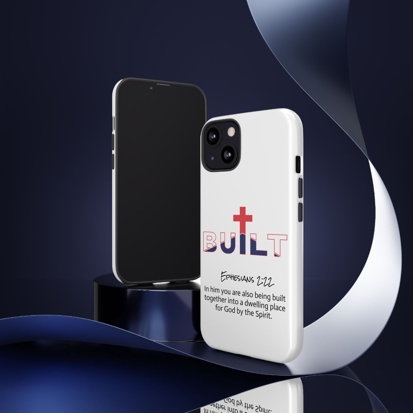 Built Cross Logo with Ephesians 2:22 Scripture Phone Case