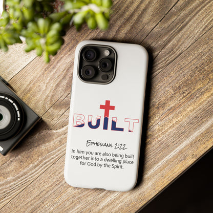 Built Cross Logo with Ephesians 2:22 Scripture Phone Case