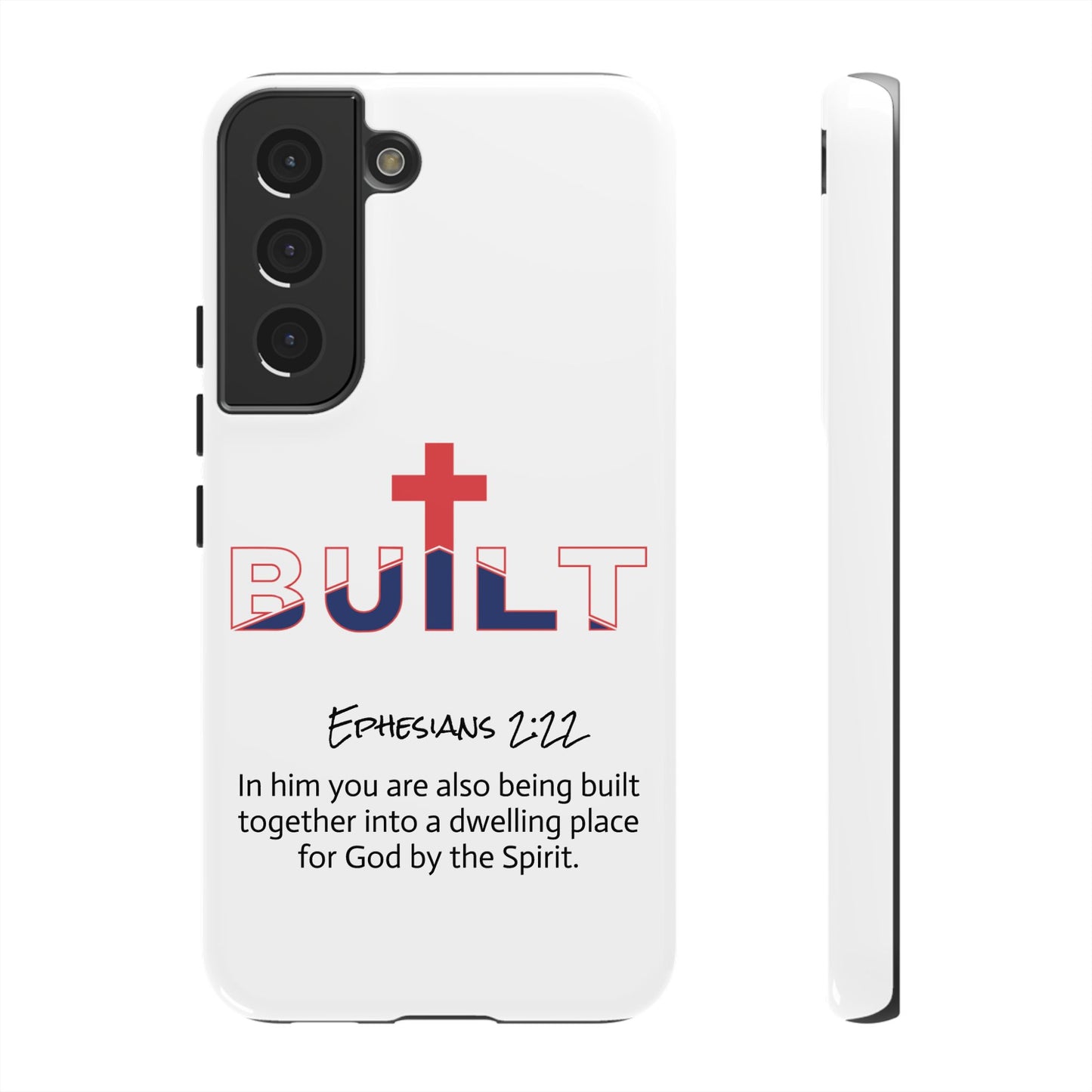 Built Cross Logo with Ephesians 2:22 Scripture Phone Case