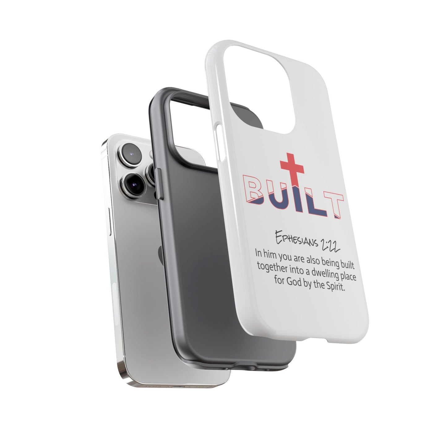 Built Cross Logo with Ephesians 2:22 Scripture Phone Case