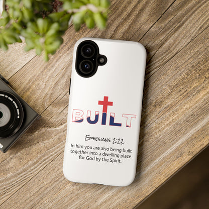 Built Cross Logo with Ephesians 2:22 Scripture Phone Case