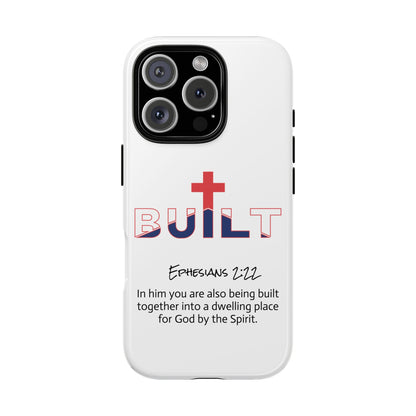 Built Cross Logo with Ephesians 2:22 Scripture Phone Case