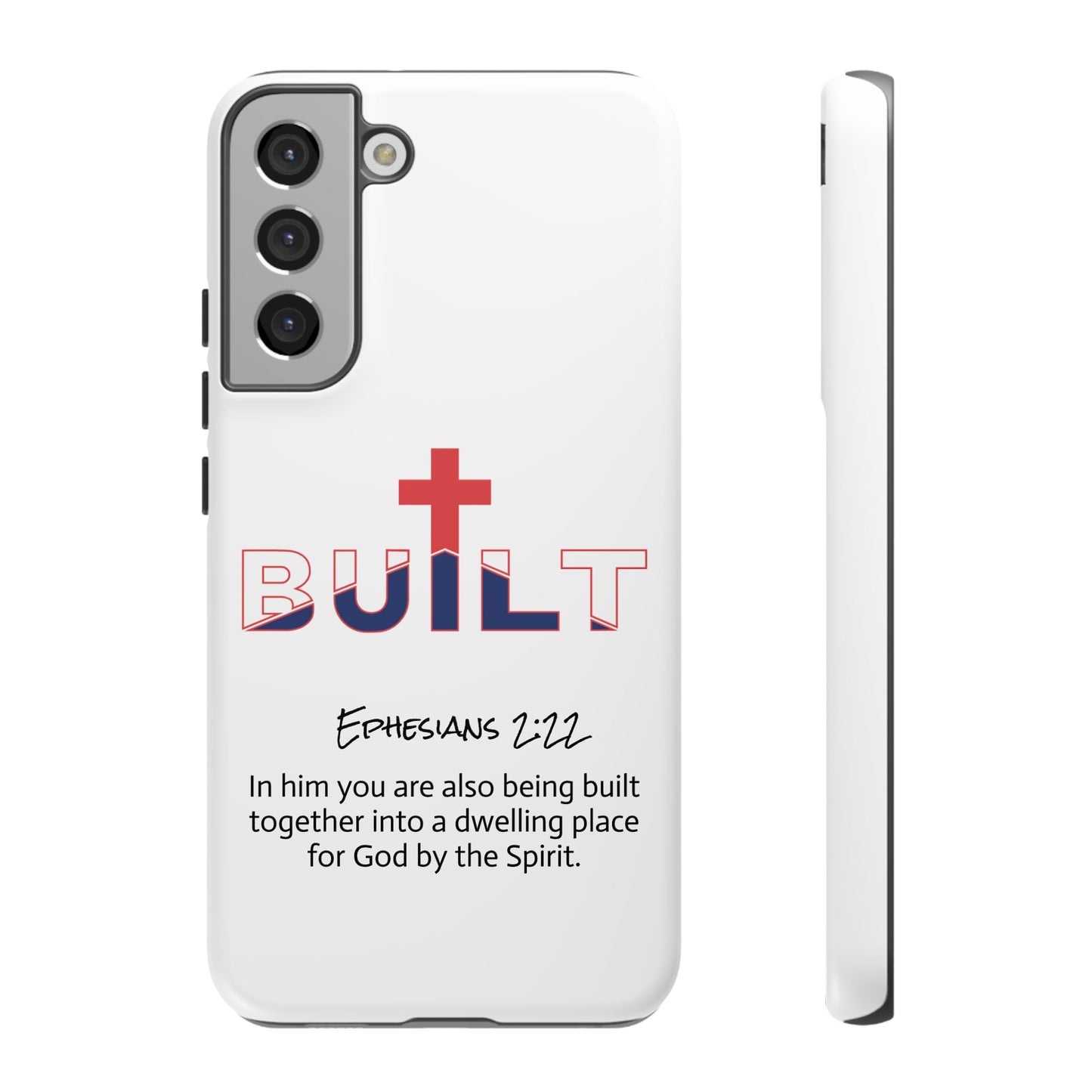 Built Cross Logo with Ephesians 2:22 Scripture Phone Case