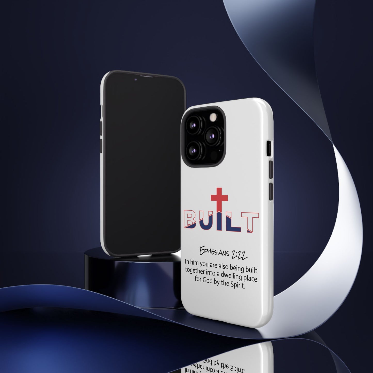 Built Cross Logo with Ephesians 2:22 Scripture Phone Case