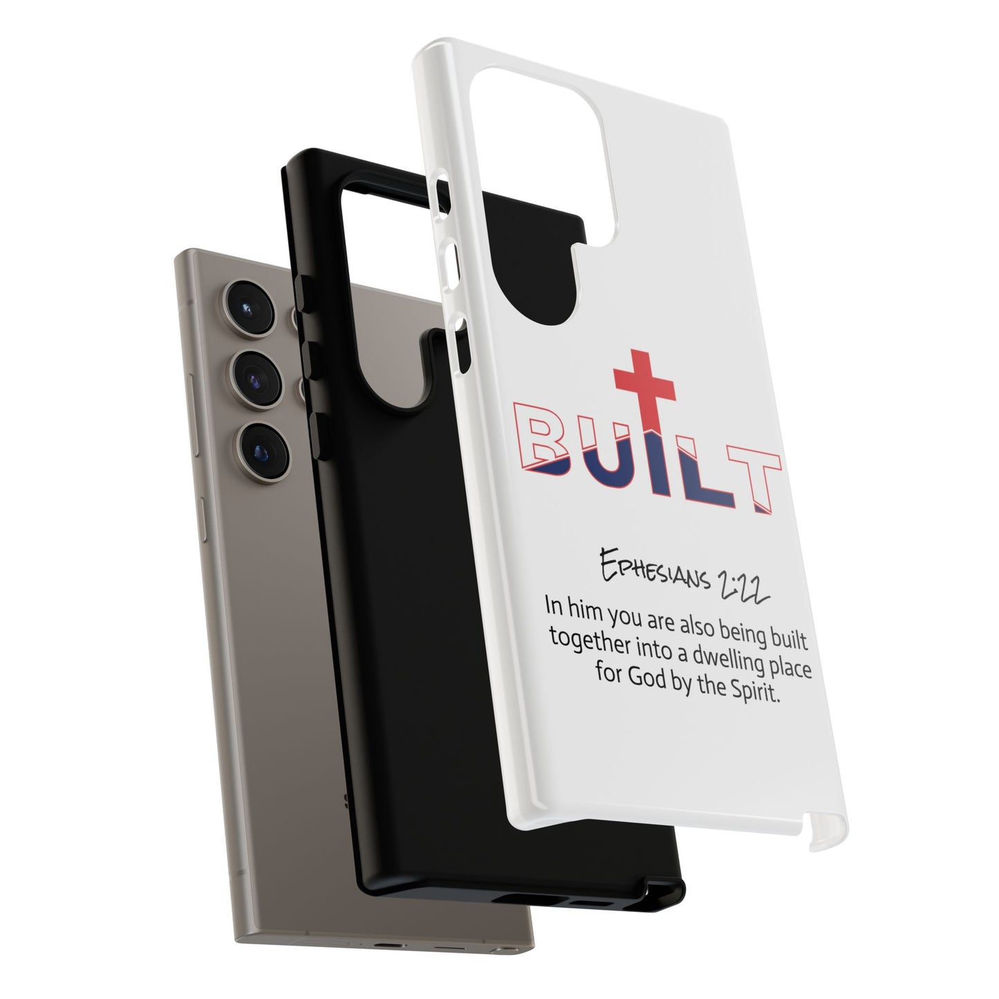 Built Cross Logo with Ephesians 2:22 Scripture Phone Case