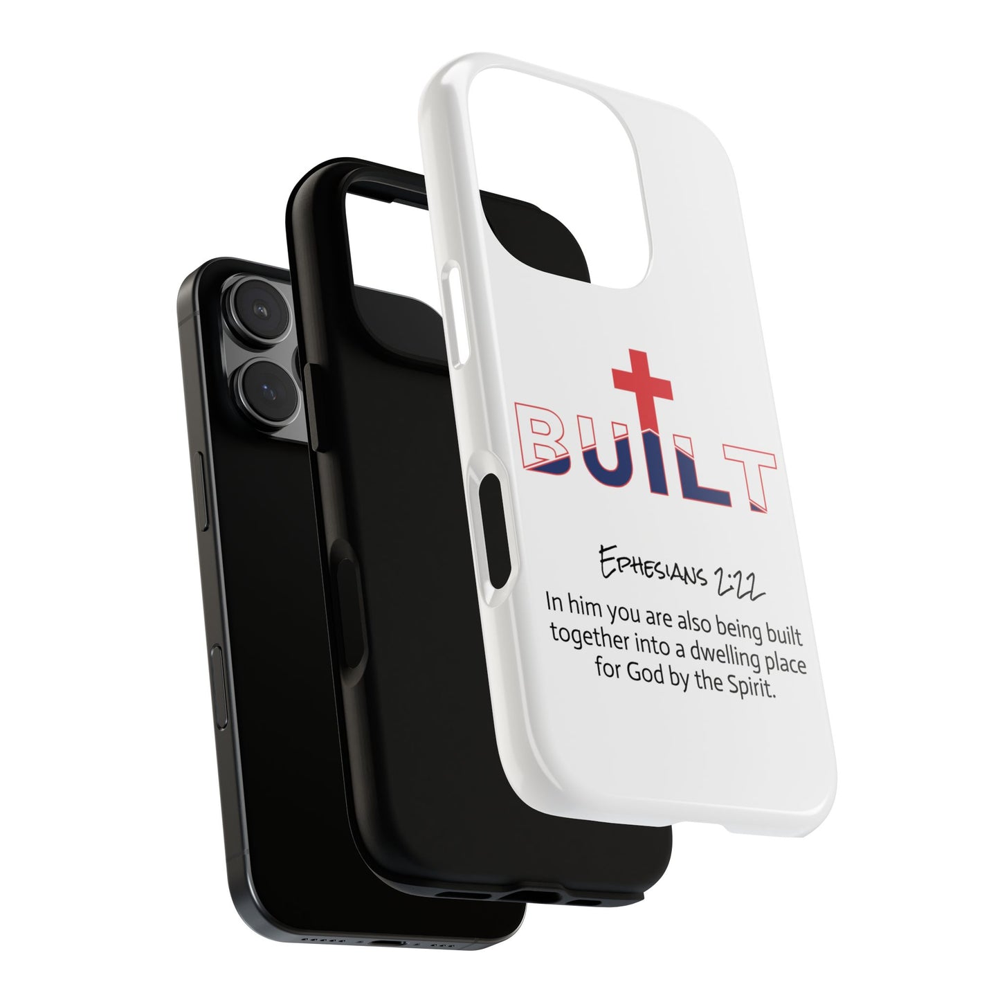 Built Cross Logo with Ephesians 2:22 Scripture Phone Case