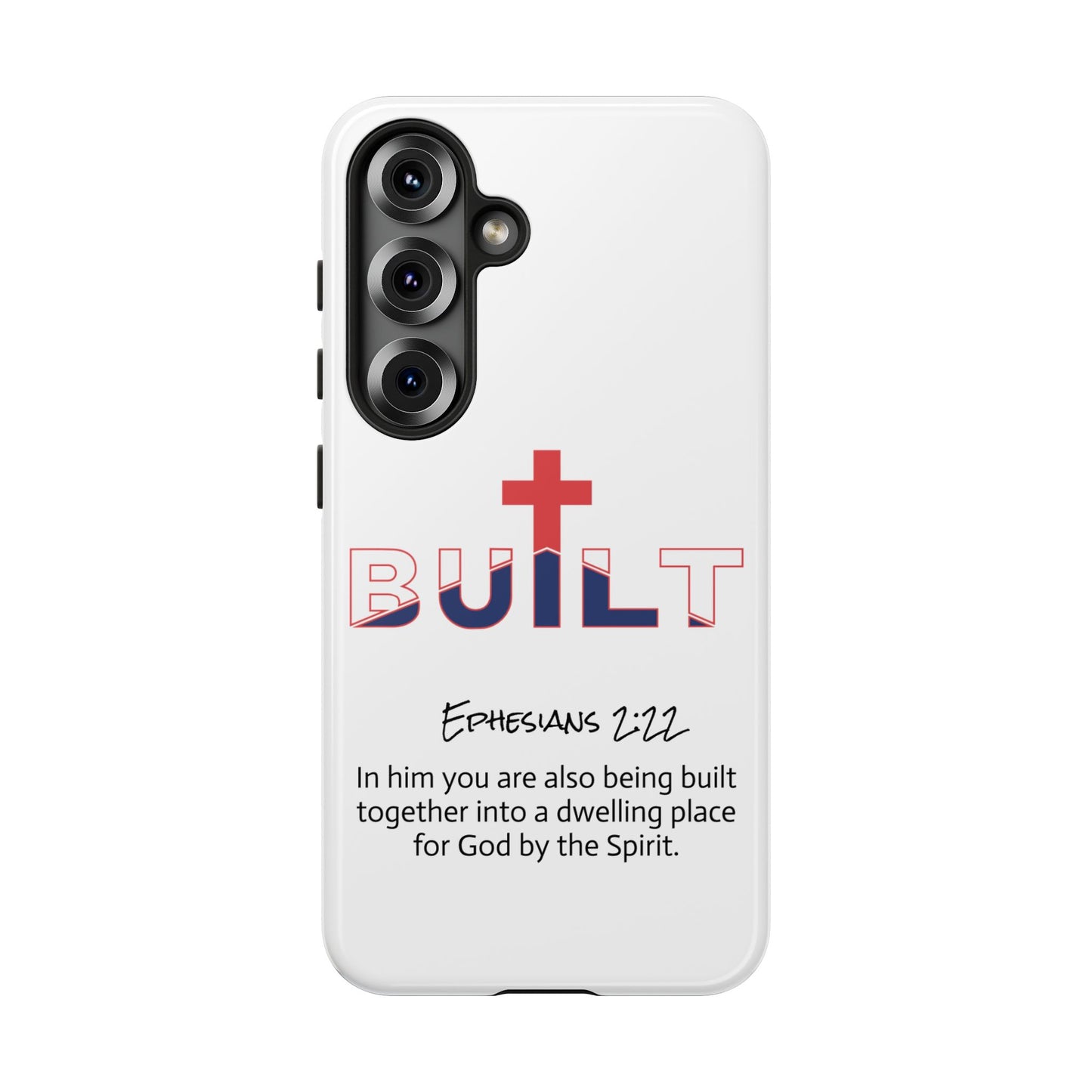 Built Cross Logo with Ephesians 2:22 Scripture Phone Case