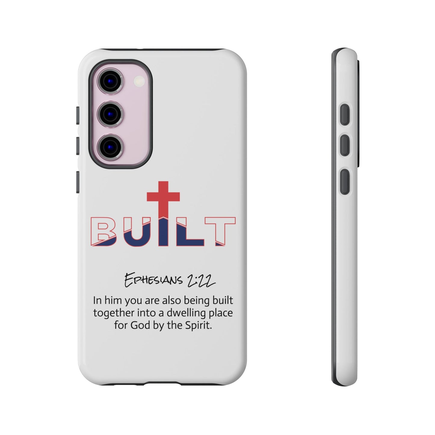 Built Cross Logo with Ephesians 2:22 Scripture Phone Case