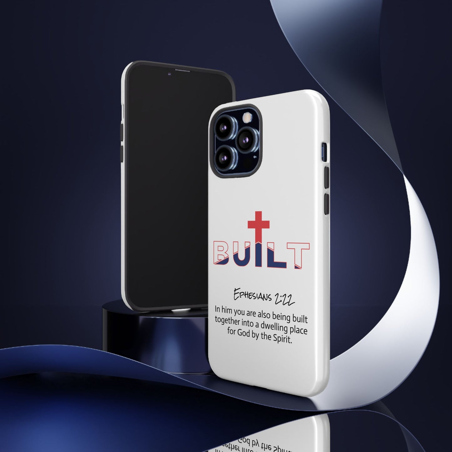 Built Cross Logo with Ephesians 2:22 Scripture Phone Case