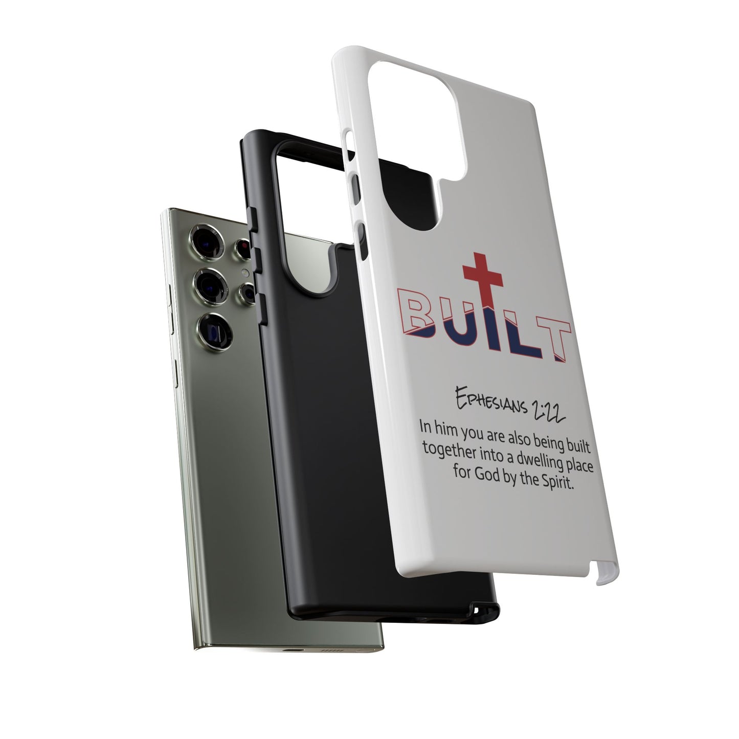 Built Cross Logo with Ephesians 2:22 Scripture Phone Case