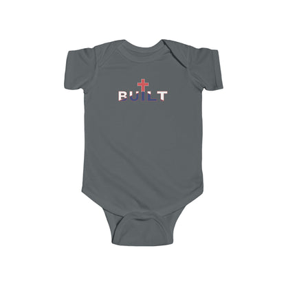 Infant Bodysuit — "Built" Cross Design with Psalm 22:9-10 Back (Baby Onesie)