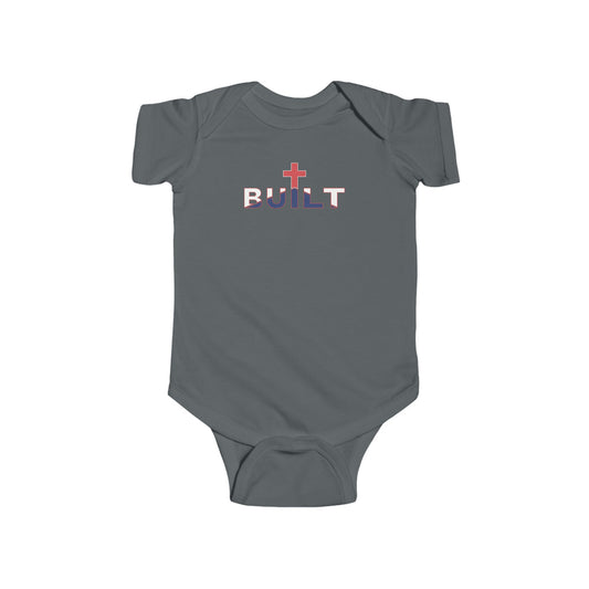 Infant Bodysuit — "Built" Cross Design with Psalm 22:9-10 Back (Baby Onesie)