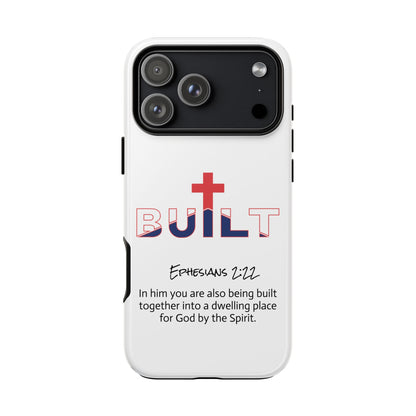 Built Cross Logo with Ephesians 2:22 Scripture Phone Case