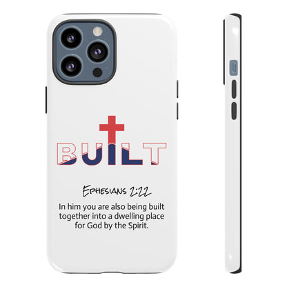 Built Cross Logo with Ephesians 2:22 Scripture Phone Case