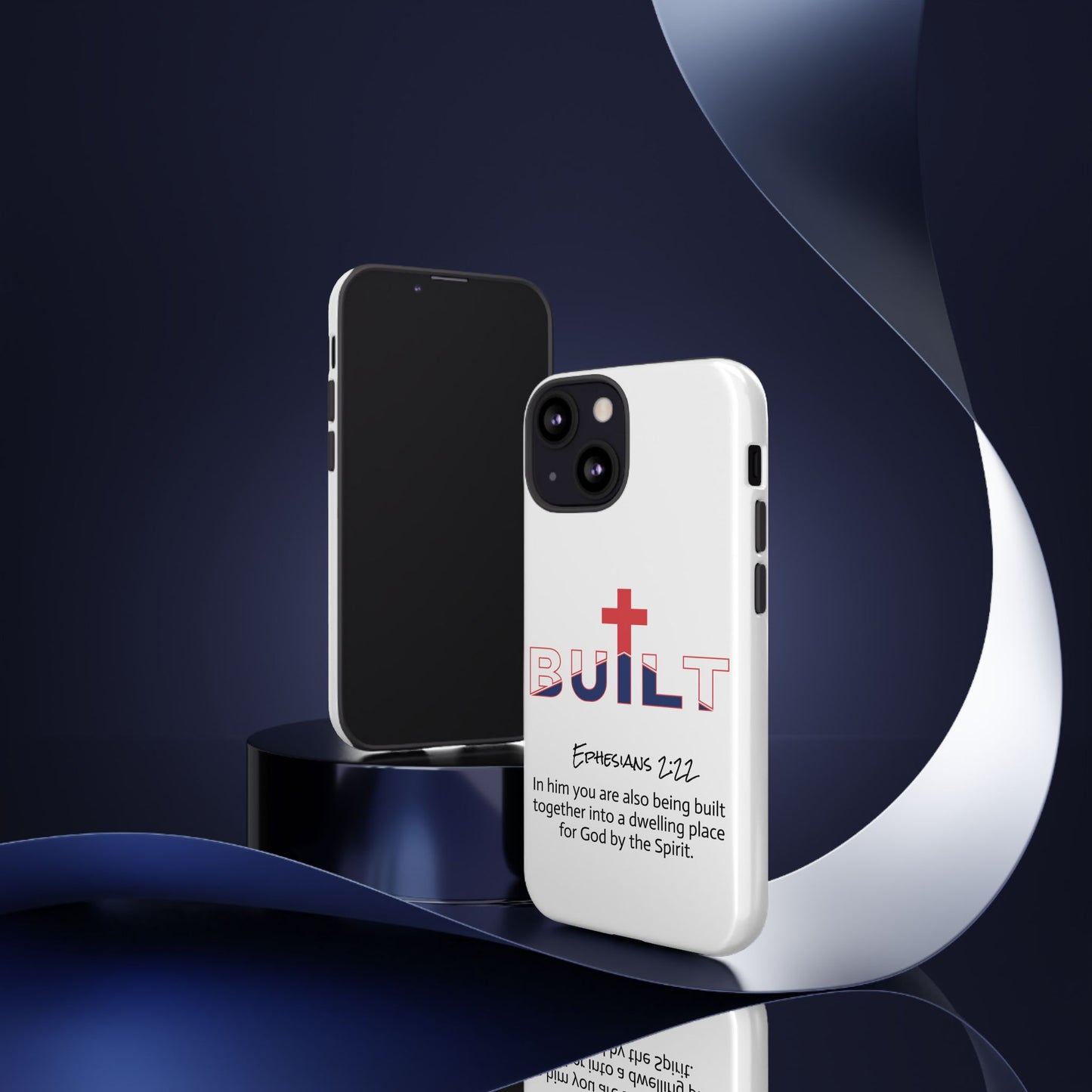 Built Cross Logo with Ephesians 2:22 Scripture Phone Case