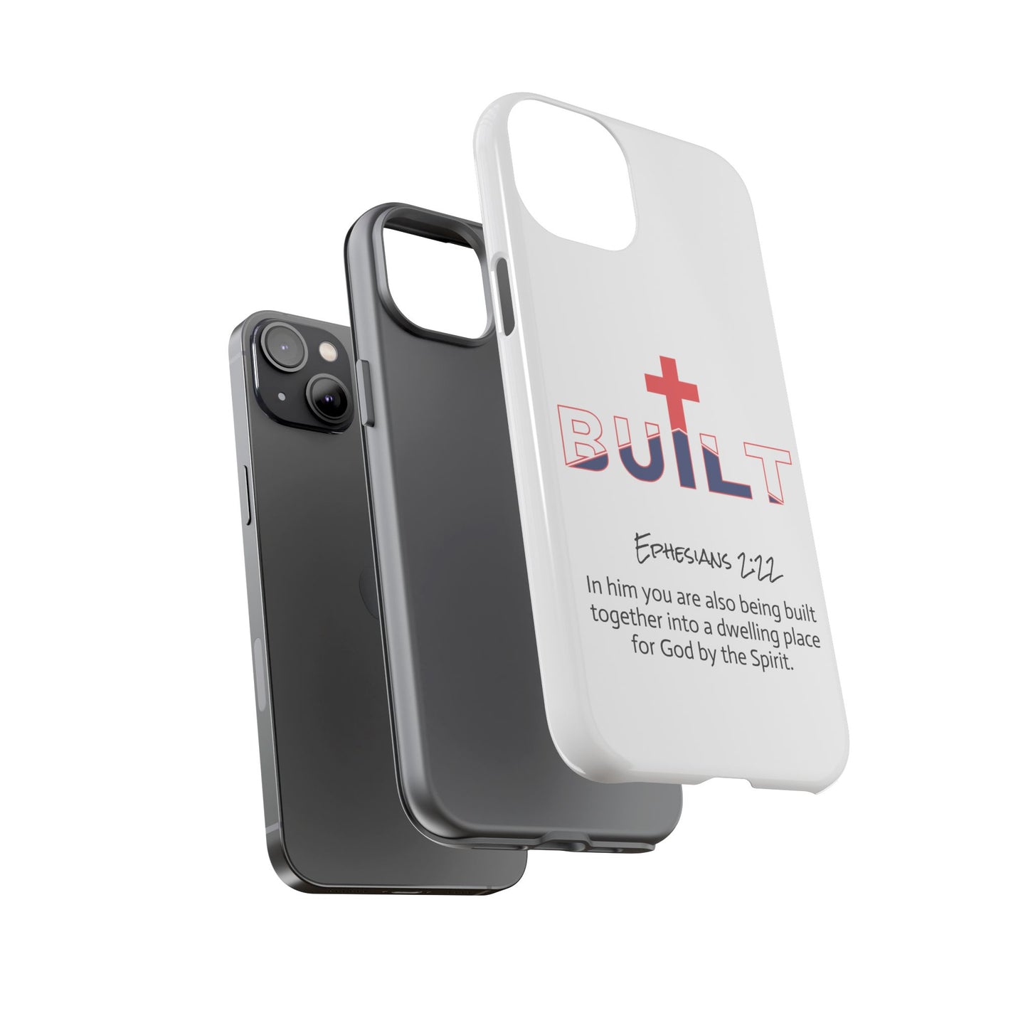 Built Cross Logo with Ephesians 2:22 Scripture Phone Case