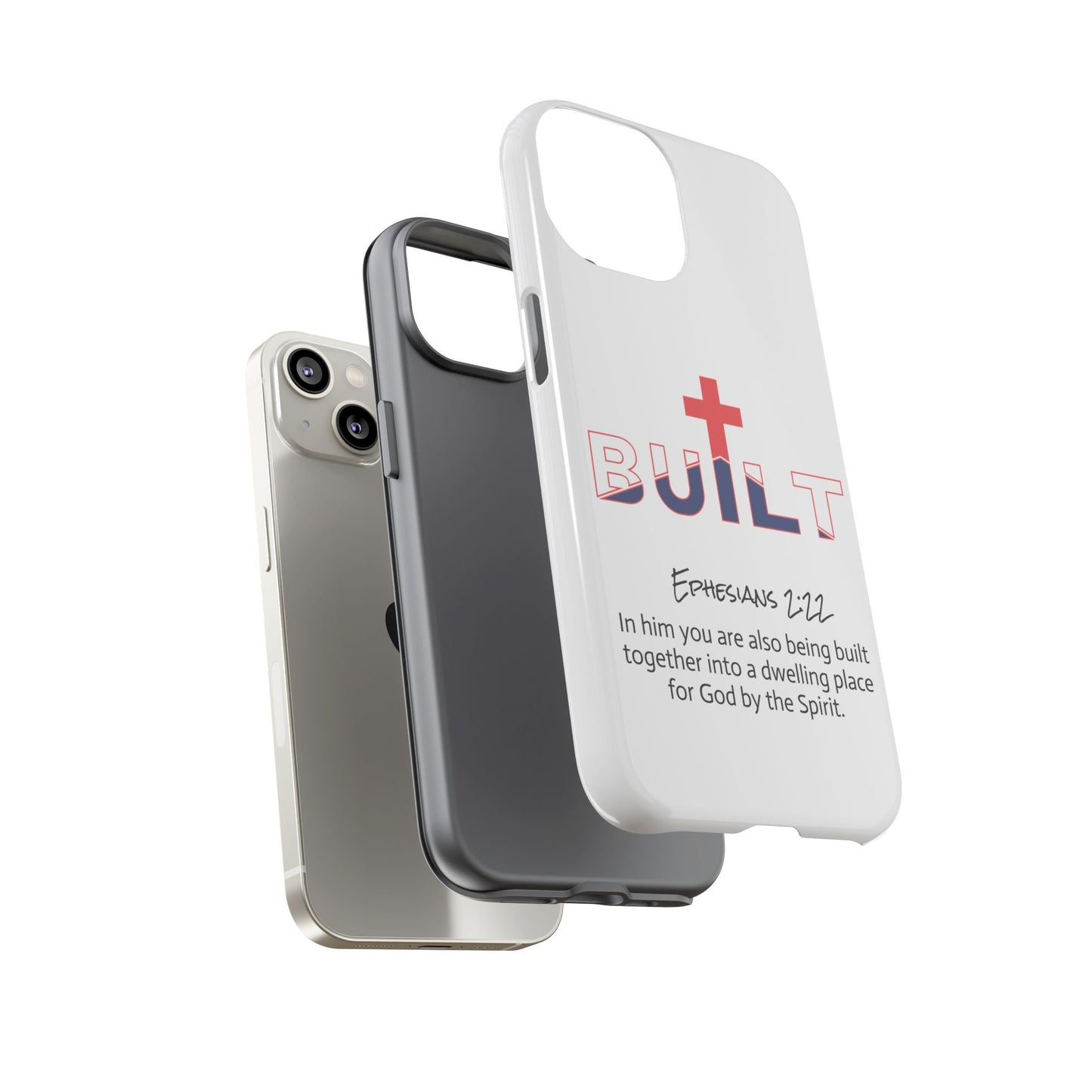 Built Cross Logo with Ephesians 2:22 Scripture Phone Case