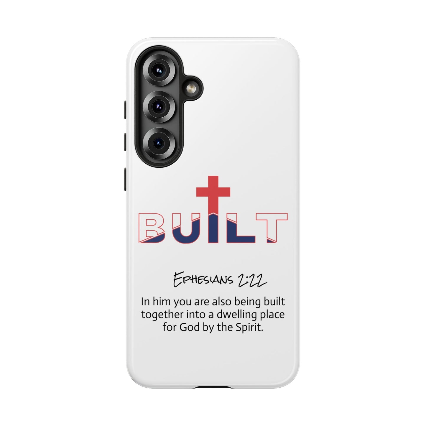 Built Cross Logo with Ephesians 2:22 Scripture Phone Case