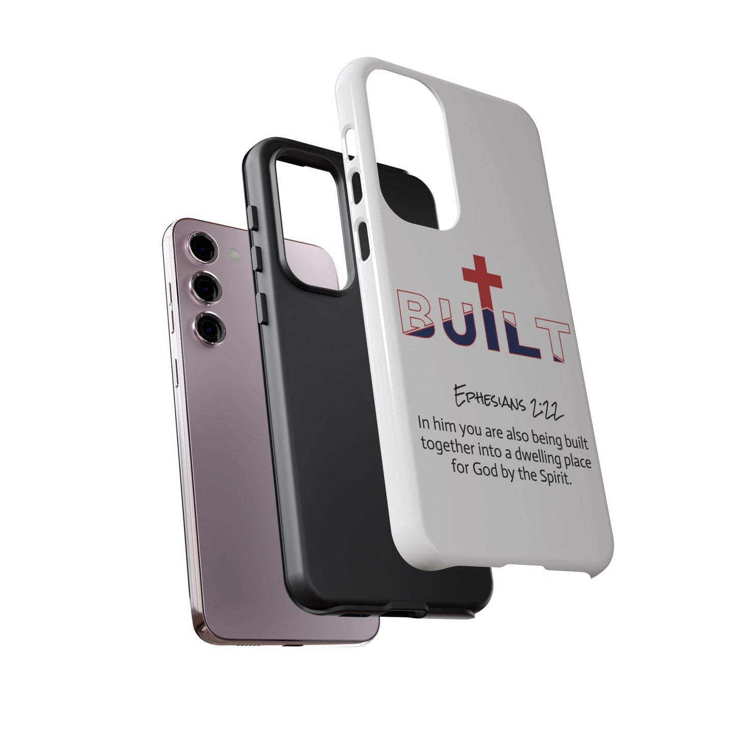 Built Cross Logo with Ephesians 2:22 Scripture Phone Case