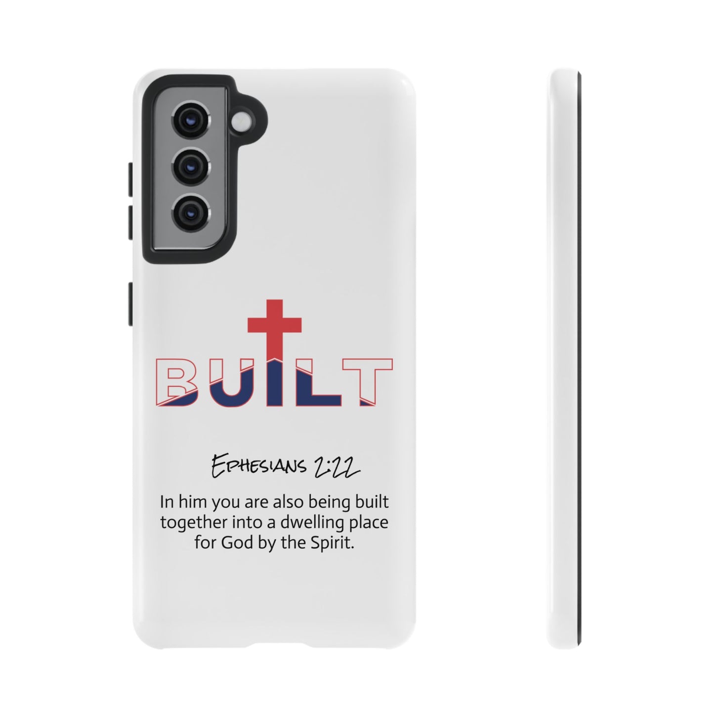 Built Cross Logo with Ephesians 2:22 Scripture Phone Case