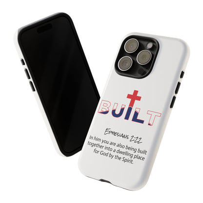 Built Cross Logo with Ephesians 2:22 Scripture Phone Case