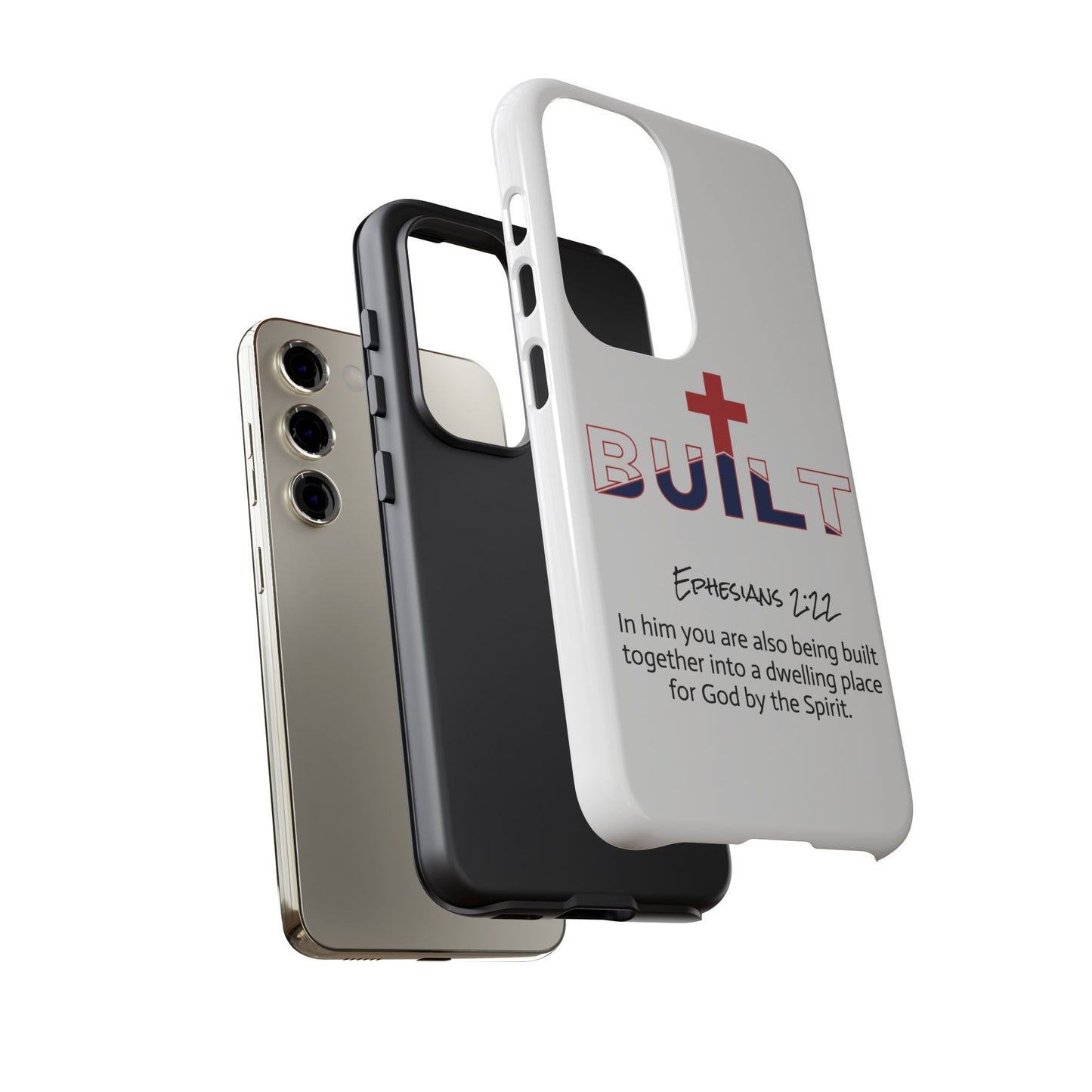 Built Cross Logo with Ephesians 2:22 Scripture Phone Case