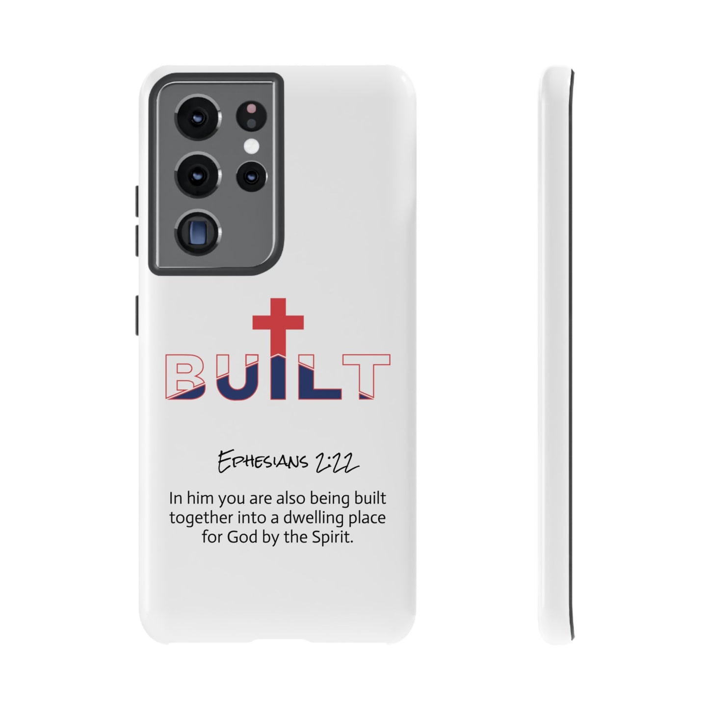 Built Cross Logo with Ephesians 2:22 Scripture Phone Case