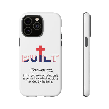 Built Cross Logo with Ephesians 2:22 Scripture Phone Case
