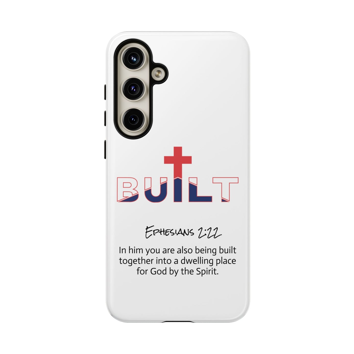 Built Cross Logo with Ephesians 2:22 Scripture Phone Case